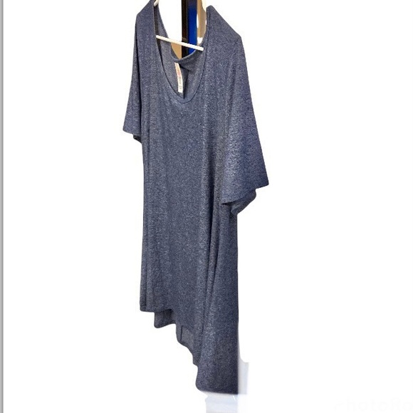LULAROE High Low SIMPLY COMFORTABLE Blue Tunic Long Tee Mini Dress Womens Large - Picture 8 of 15